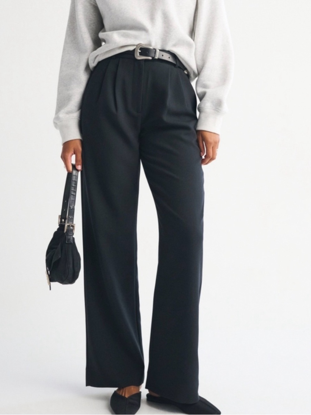 Sloan Black Pleated Dress Pants
